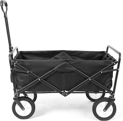 Collapsible Folding Outdoor Utility Wagon – Heavy Duty, Large Capacity with Carry Case (Black)