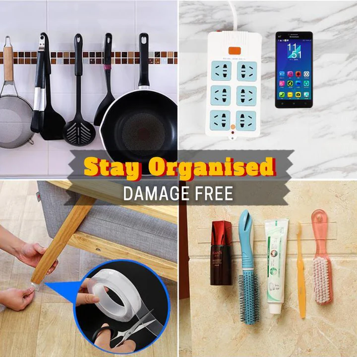 Double-Sided Nano Tape (2PCS) – Super Sticky, Reusable & Invisible! - Infinitygallery.store