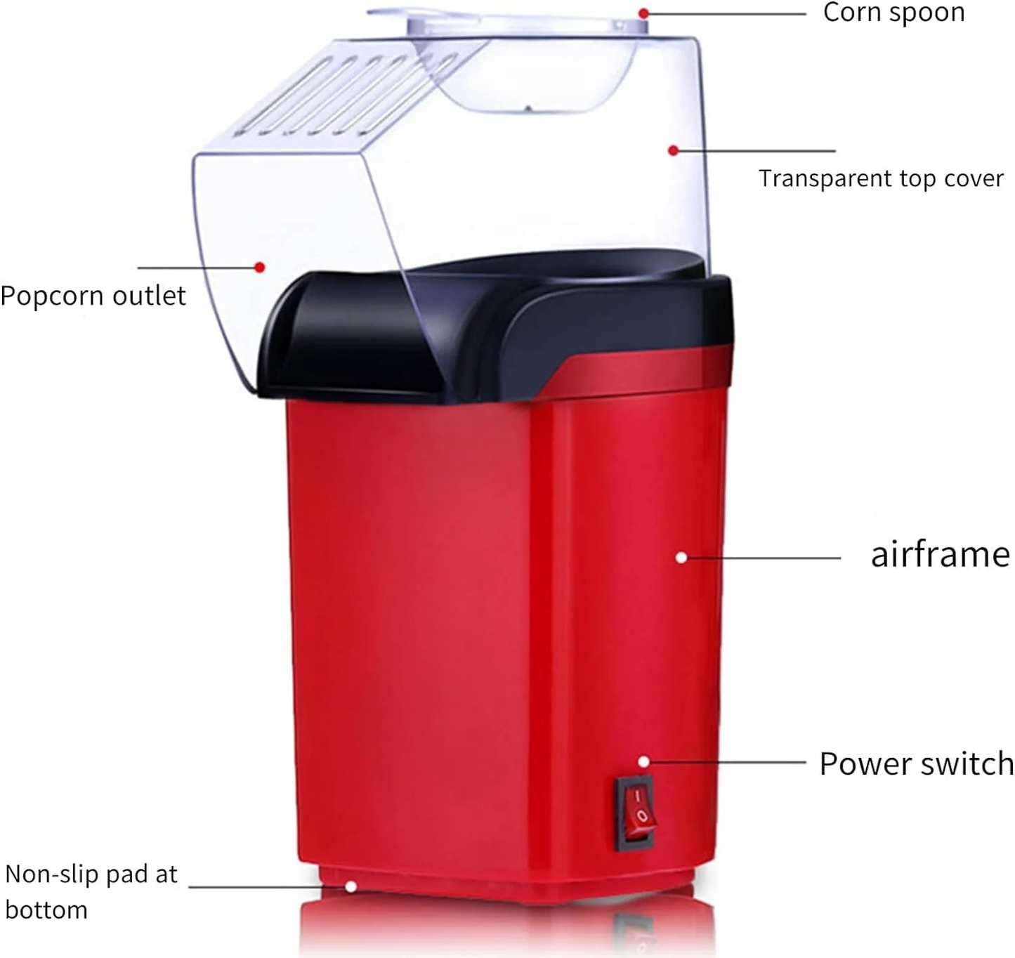 Hot Air Popcorn Maker – Oil-Free & Easy to Use - Infinitygallery.store