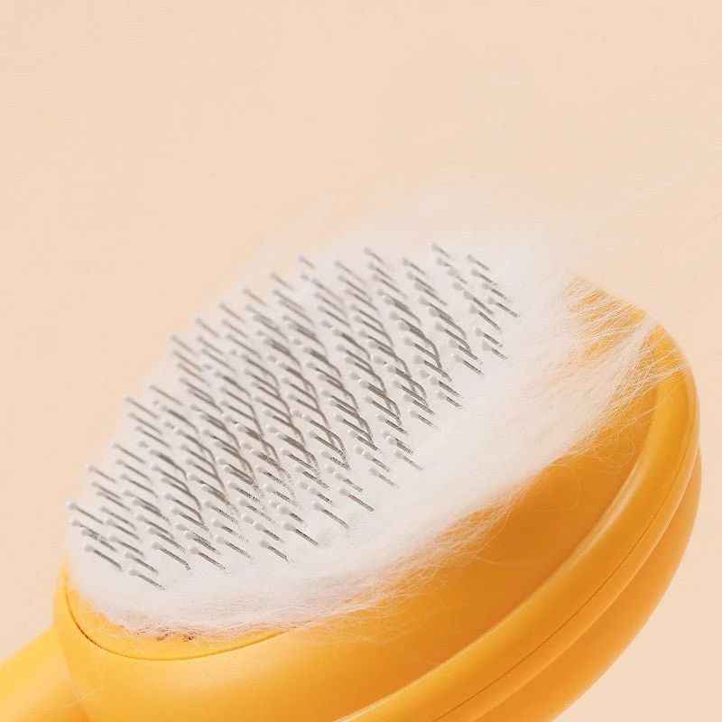 Hoopet Hamburger Pet Hair Removal Comb Brush – Self-Cleaning Grooming Tool (Yellow/Green/Blue)