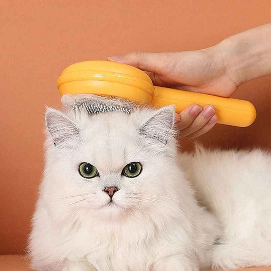 Hoopet Hamburger Pet Hair Removal Comb Brush – Self-Cleaning Grooming Tool (Yellow/Green/Blue)