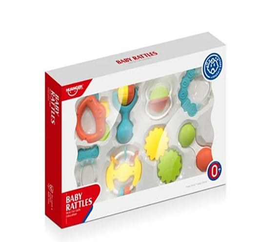 Huanger Baby Rattles – 8-Piece Rattle & Teething Toy Set for Infants