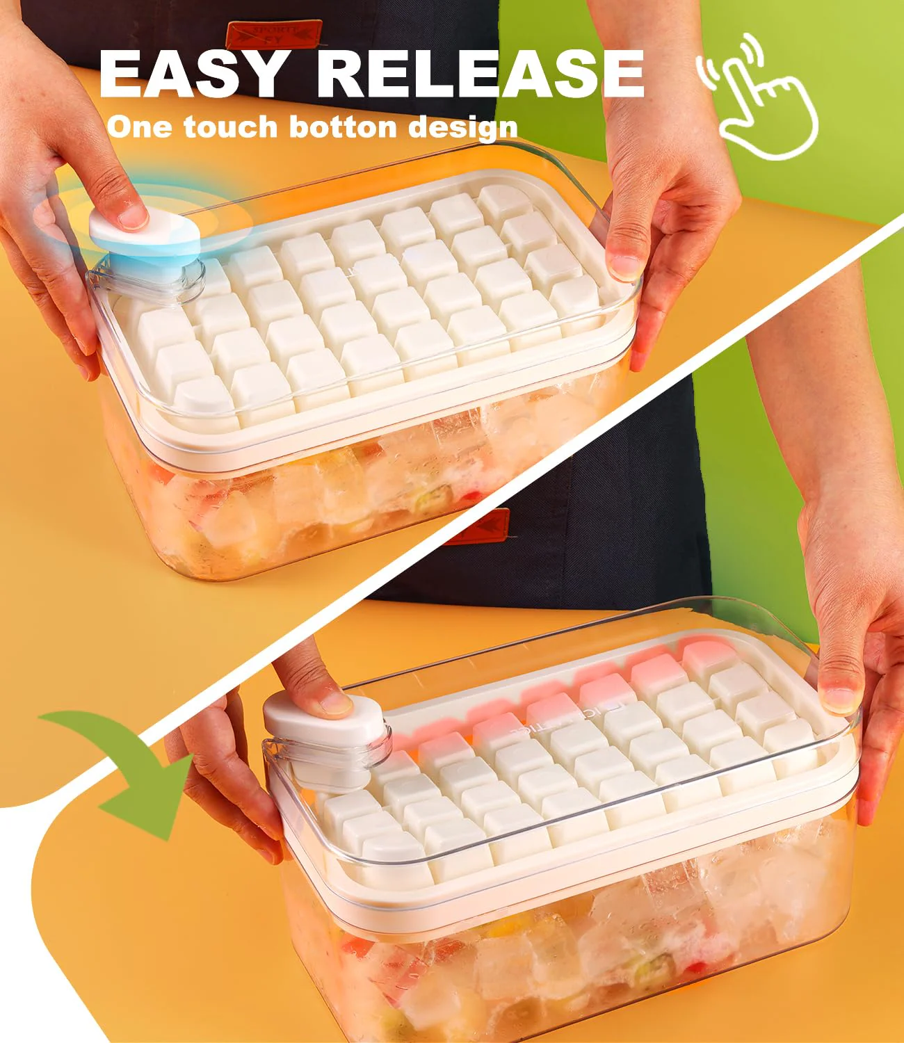 One Button Ice Cube Tray – Effortless Ice Making with One Press! - Infinitygallery.store