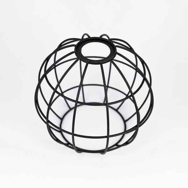 Black Iron Edison Lamp Shade – Vintage Hollow Wrought Iron Light Cover