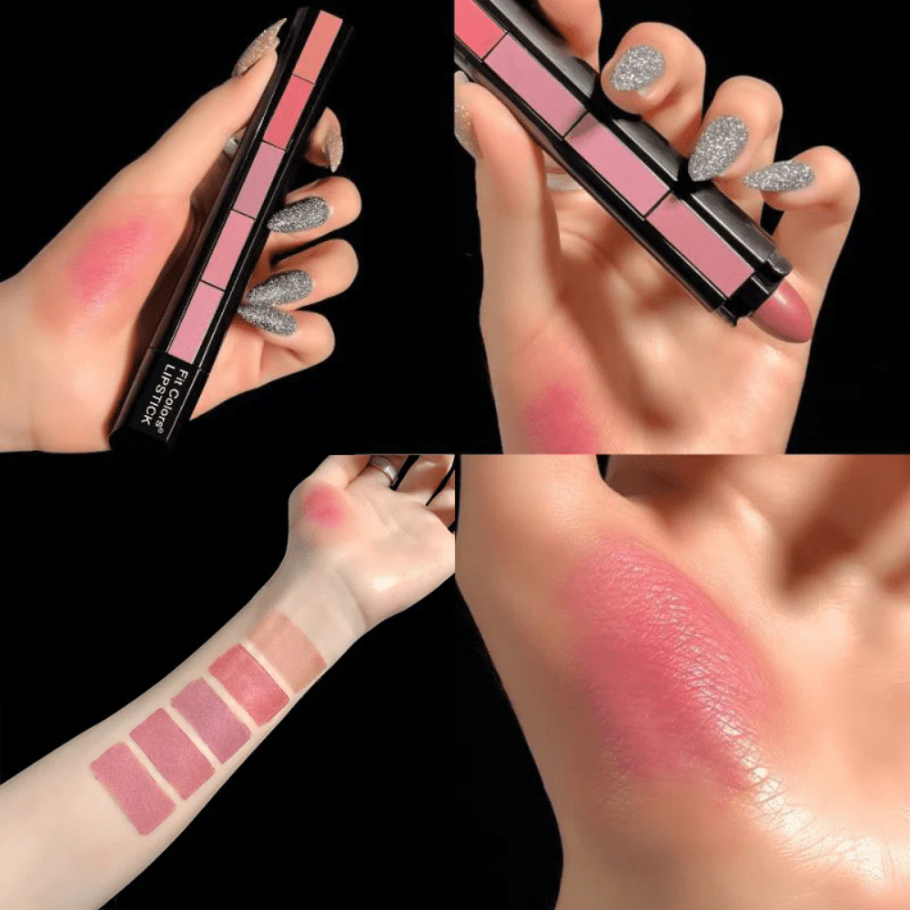 5-In-1 Lipstick Set (Pack 2) - Velvet Matte Finish - Infinitygallery.store