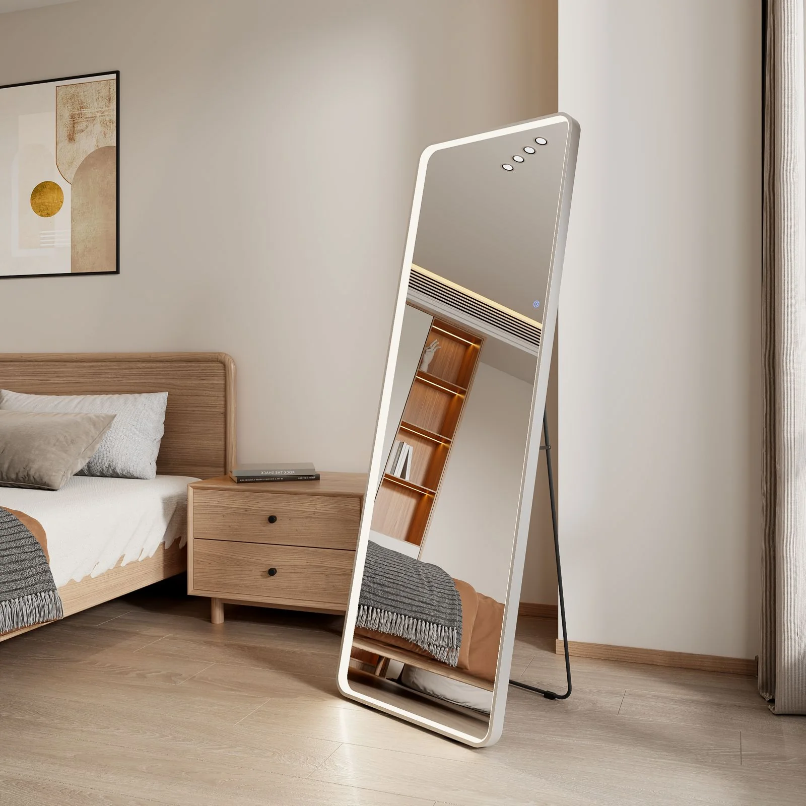 Full-Length LED Dressing Mirror – 160x53cm with Adjustable Light & Smart Touch - Infinitygallery.store