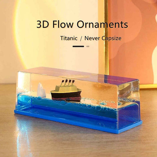 Titanic Liquid Motion Ornament – Unsinkable Cruise Ship Desk Toy & Stress Reliever | Infinity Gallery