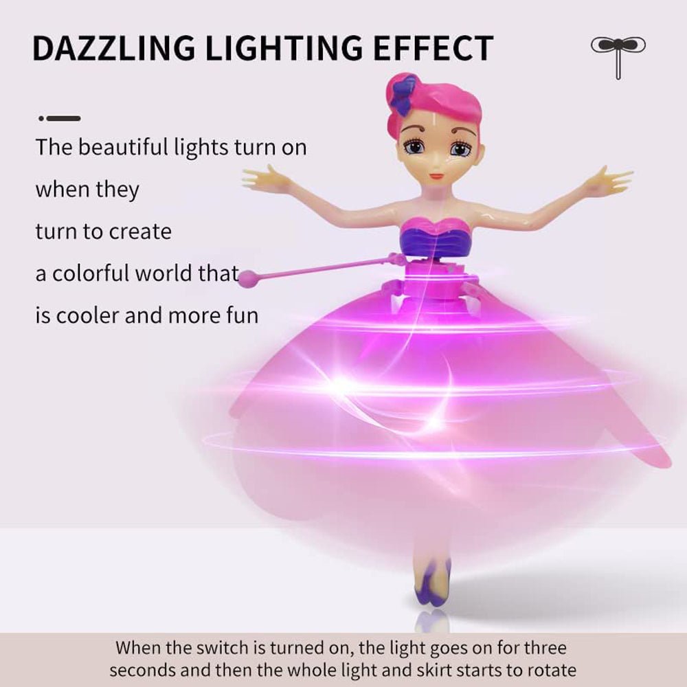 Magic Flying Fairy Princess Doll – Hand-Controlled RC Flying Toy for Kids
