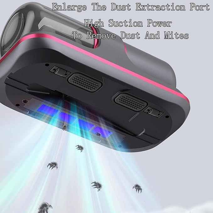 Bed Vacuum Cleaner – Strong Suction Mite Removal Device with UV Light & Vibration Function