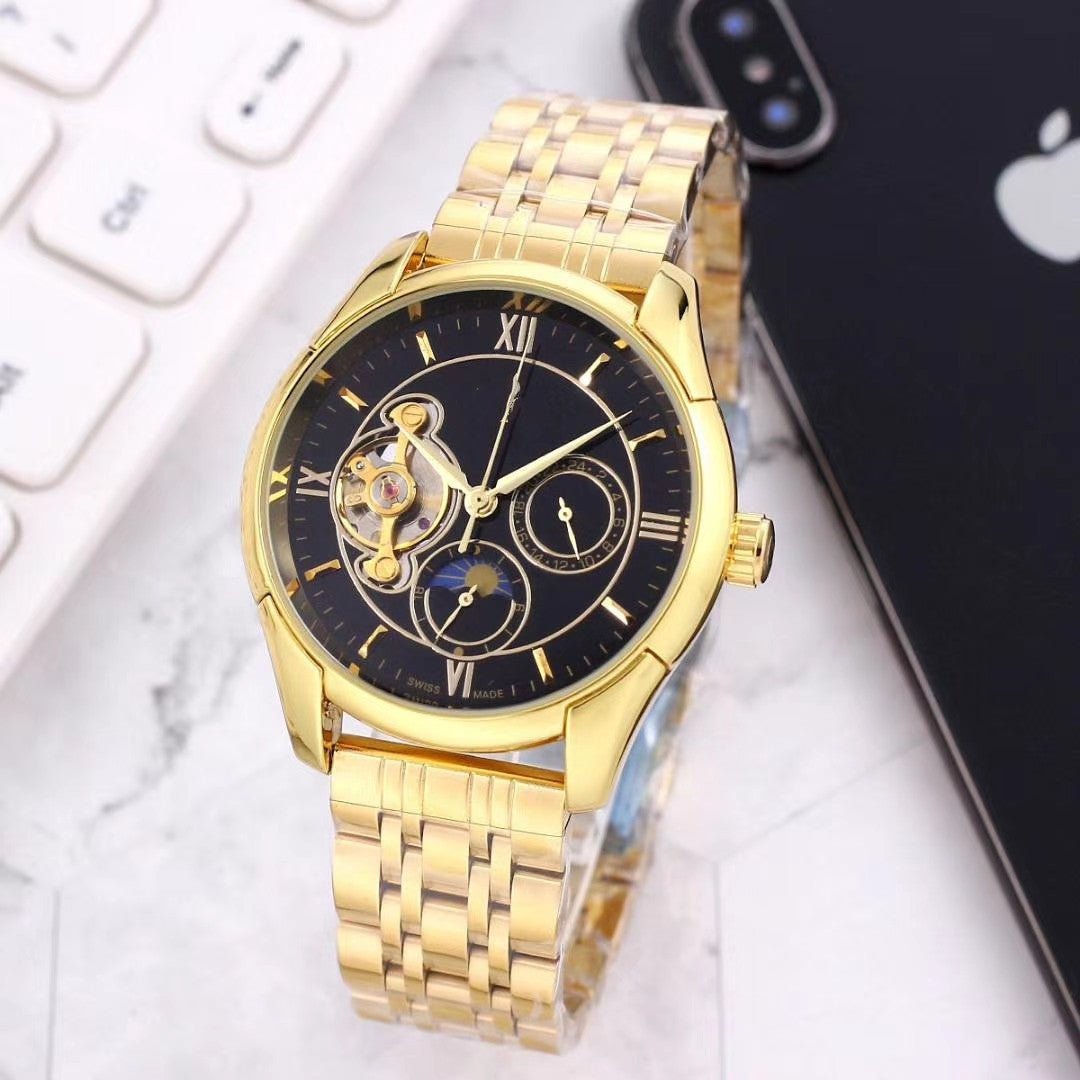 New Mechanical Watch – Leather Strap, Classic Design, Precision Craftsmanship - Infinitygallery.store