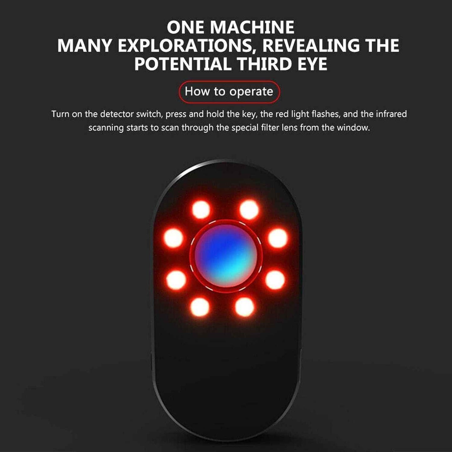 Mini Hidden Camera Detector – Portable Hotel Room Privacy Scanner with LED Physical Scanning