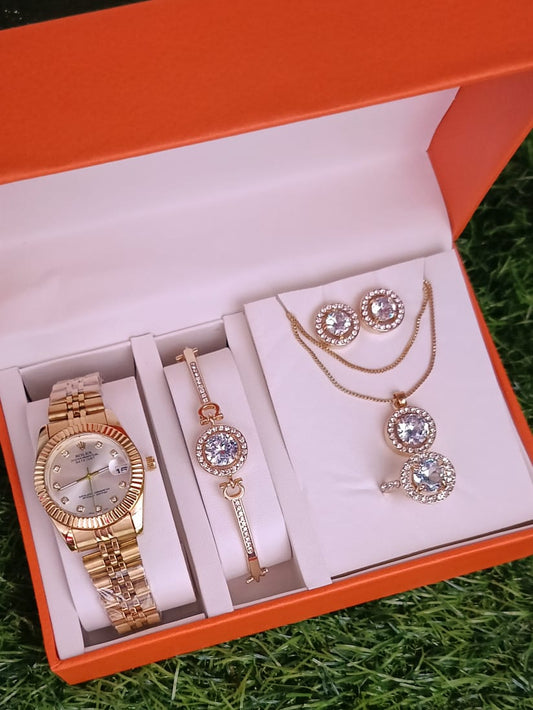 Minimal Gleam Women Watch – Elegant Timepiece with Jewelry Set - Infinitygallery.store