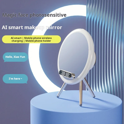 Magic Mirror Q6 – Smart Makeup Mirror with 15W Wireless Charging, Bluetooth Speaker & Clock - Infinitygallery.store