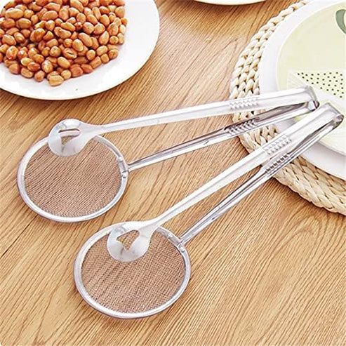 Multifunctional Strainer Clamp – Oil-Draining Kitchen Tongs for Frying & Grilling - Infinitygallery.store