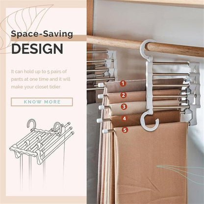 👖 5-in-1 Multifunctional Cloth Hanger – Space-Saving Wardrobe Organizer - Infinitygallery.store