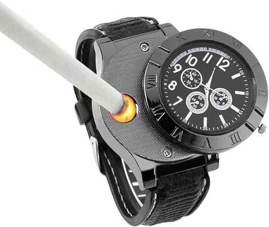 Military USB Lighter Watch for Men – Windproof, Rechargeable & Stylish - Infinitygallery.store