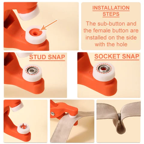 Snap Button Tool Kit – No-Sew Snap Fastener Set for DIY Clothing & Crafts - Infinitygallery.store