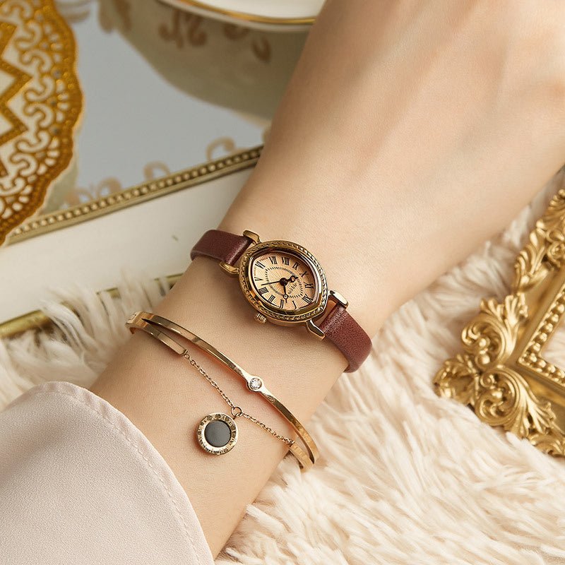 Oval Belt Quartz Fashion Watch – Compact, Waterproof & Stylish Design - Infinitygallery.store