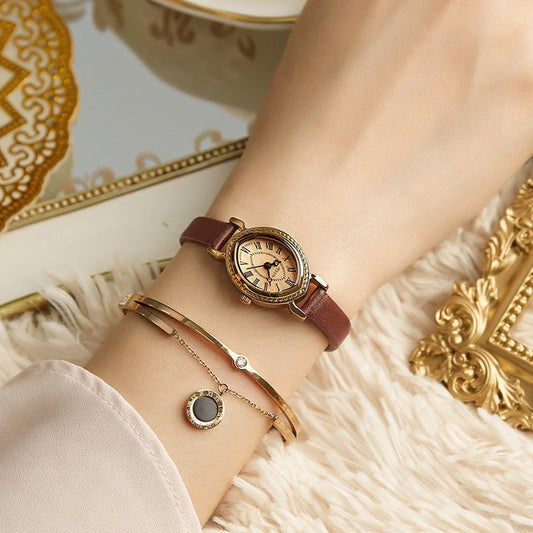 Oval Belt Quartz Fashion Watch – Compact, Waterproof & Stylish Design - Infinitygallery.store