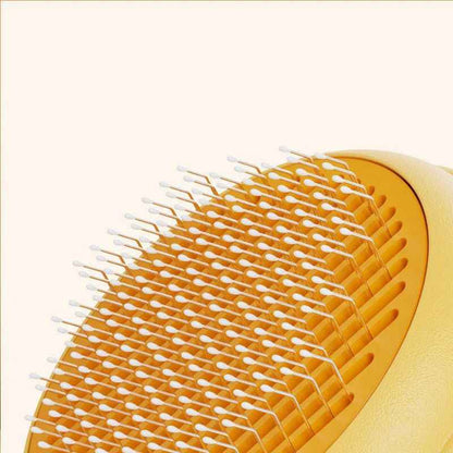 Hoopet Hamburger Pet Hair Removal Comb Brush – Self-Cleaning Grooming Tool (Yellow/Green/Blue)