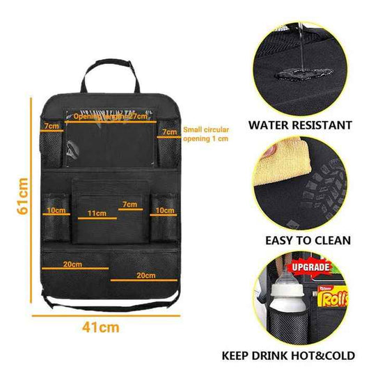 Car Seat Back Storage Bag – Hook-On Back Pocket Organizer for Cars (52×29cm)