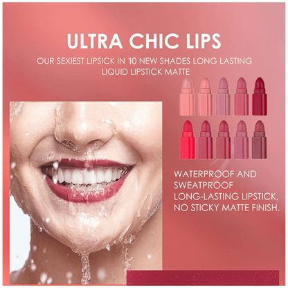 5-In-1 Lipstick Set (Pack 2) - Velvet Matte Finish - Infinitygallery.store