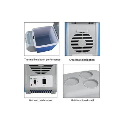 Portable Mini Car Refrigerator 7.5L – 12V Cooling & Heating Travel Fridge - Infinitygallery.store