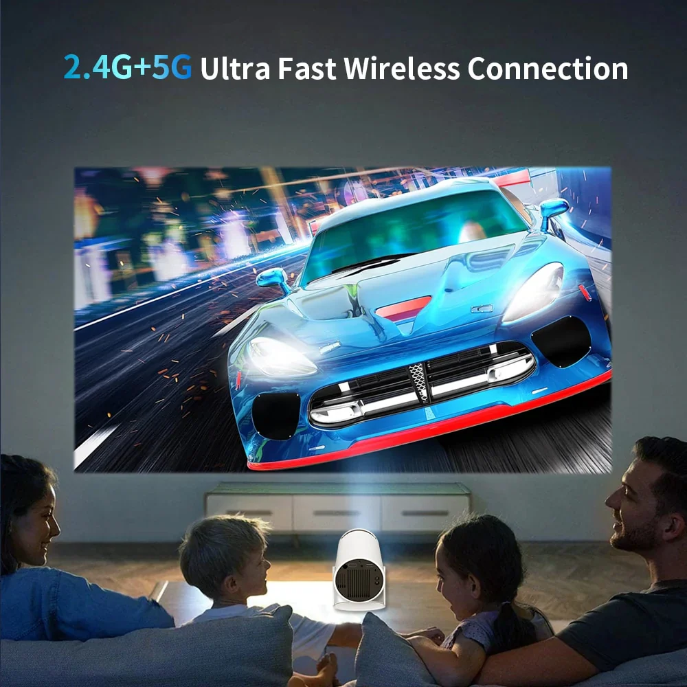 Mini Smart Projector – Portable Cinema with 5G WiFi, Android 11 & 130” Display - Infinitygallery.store