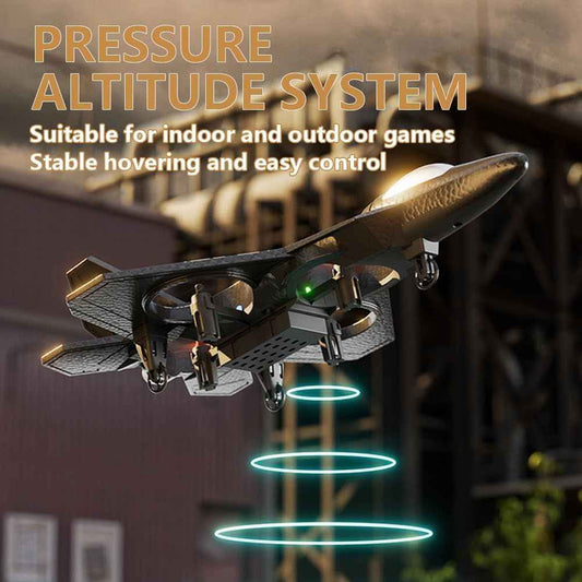 TAK TAK RC Fighter Jet Drone – 2.4G Remote Control, 360° Stunt Roll, LED Lights, Durable EPP Foam