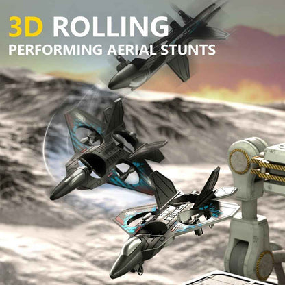 TAK TAK RC Fighter Jet Drone – 2.4G Remote Control, 360° Stunt Roll, LED Lights, Durable EPP Foam