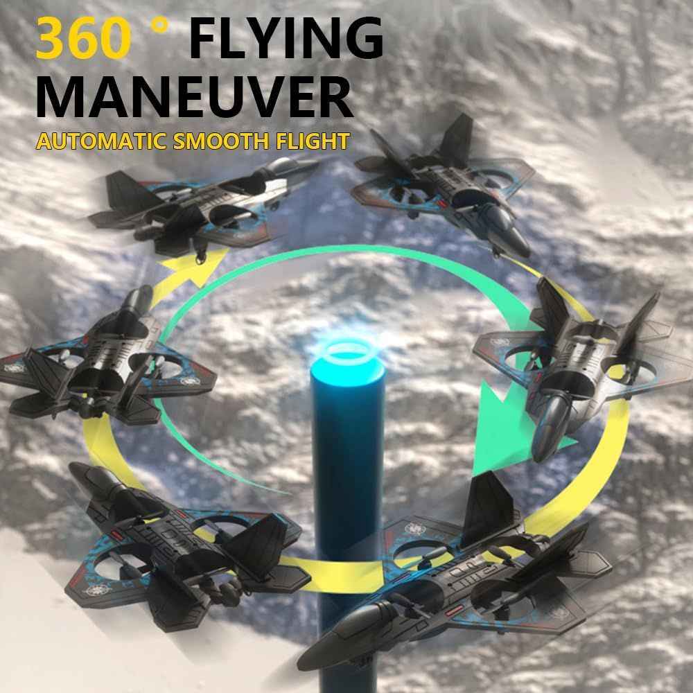 TAK TAK RC Fighter Jet Drone – 2.4G Remote Control, 360° Stunt Roll, LED Lights, Durable EPP Foam