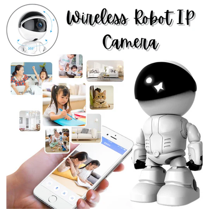Wireless Robot IP Camera – 1080P Smart Auto Tracking WiFi Security Cam with 360° View - Infinitygallery.store