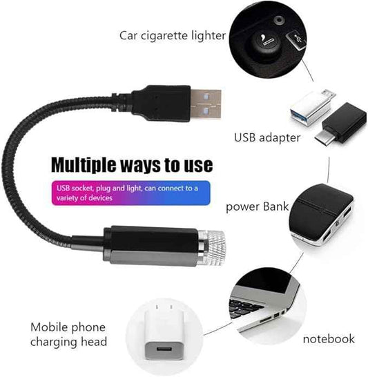 USB Roof Star Projector Light – 3 Light Modes for Car, Room & Party Decor