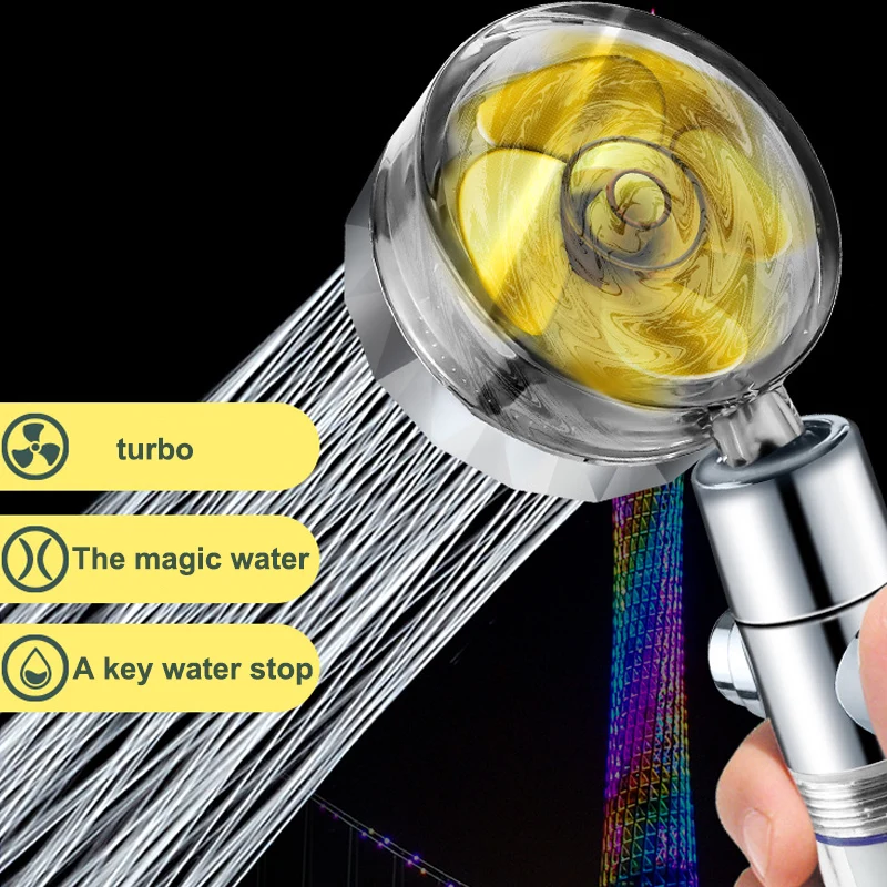 High Pressure Turbo Fan Shower Head – 360° Rotating, Water-Saving & Purifying! - Infinitygallery.store