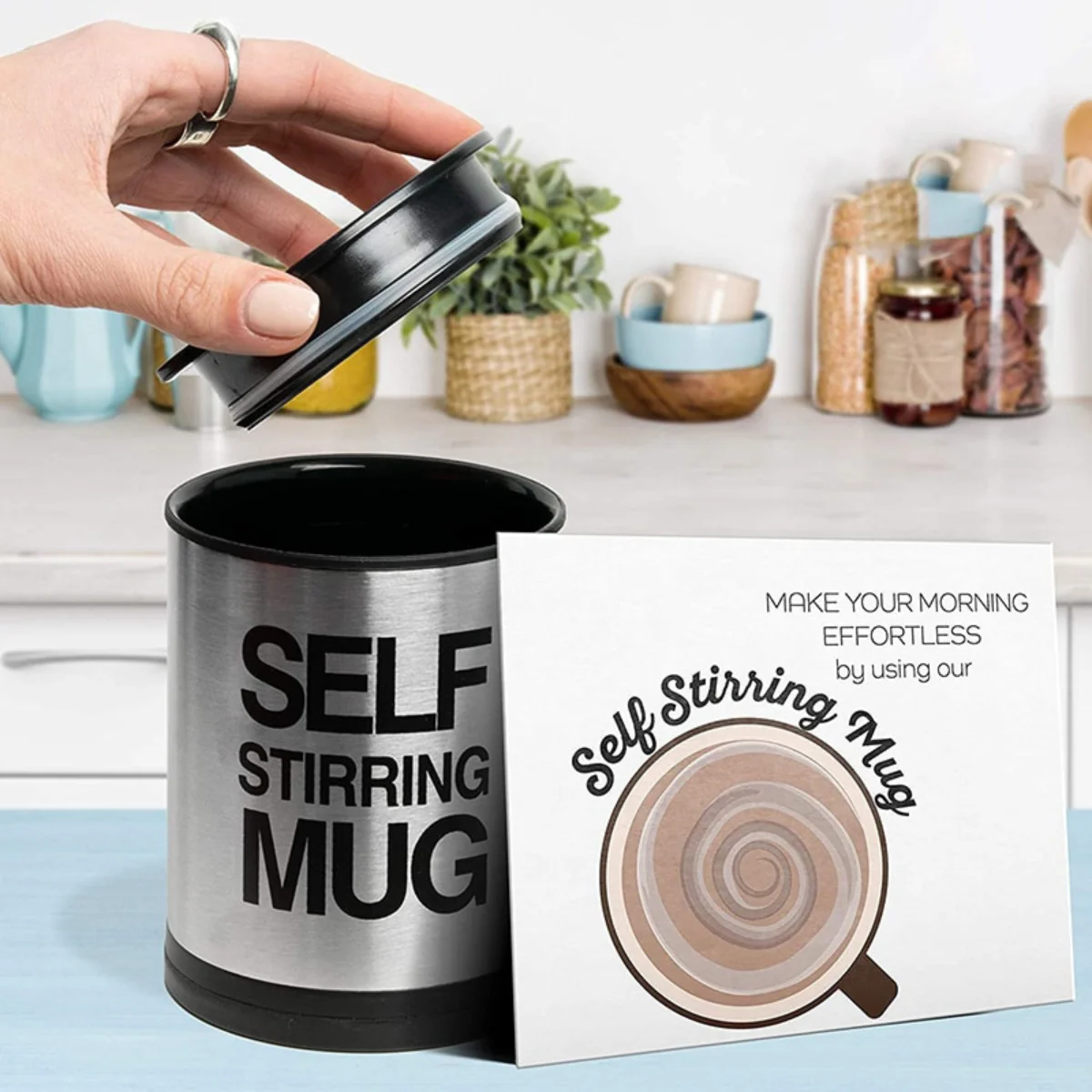 Self-Stirring Mug – Automatic Mixing Stainless Steel Coffee Cup - Infinitygallery.store