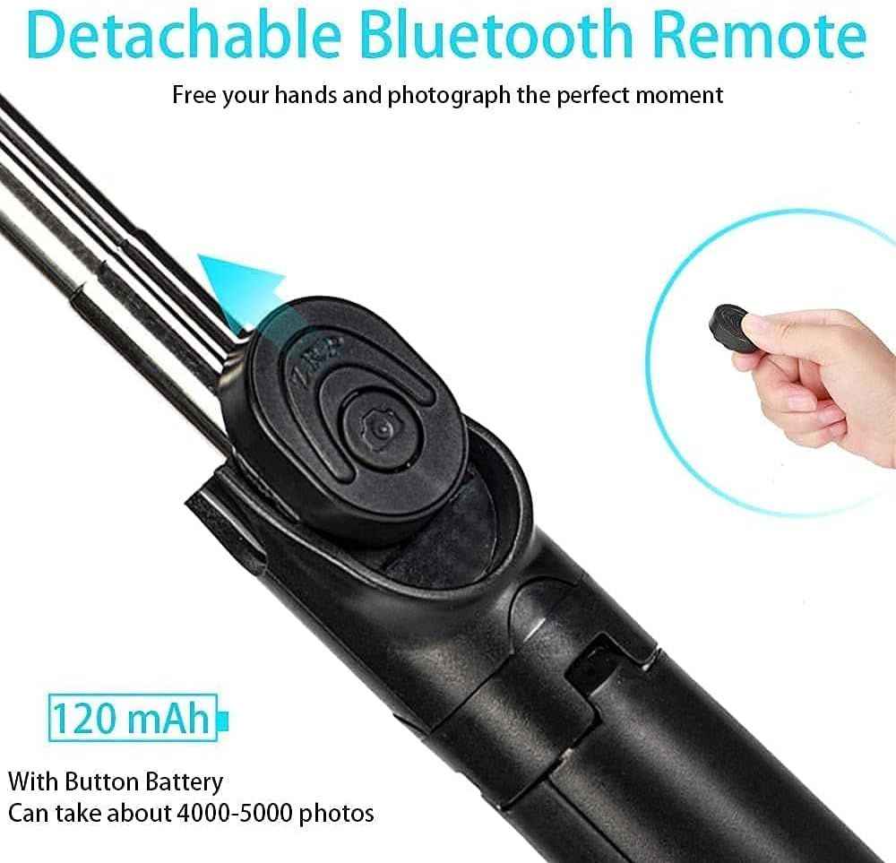 3-in-1 Multifunctional Selfie Stick Tripod with Bluetooth & 360° Rotation – Extendable up to 100cm