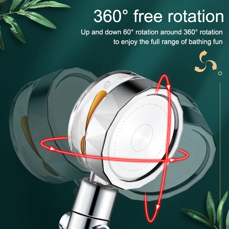 High Pressure Turbo Fan Shower Head – 360° Rotating, Water-Saving & Purifying! - Infinitygallery.store