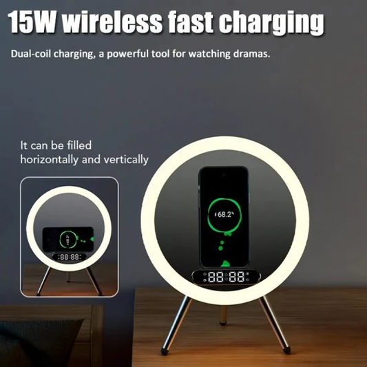 Magic Mirror Q6 – Smart Makeup Mirror with 15W Wireless Charging, Bluetooth Speaker & Clock - Infinitygallery.store