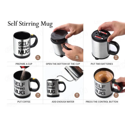 Self-Stirring Mug – Automatic Mixing Stainless Steel Coffee Cup - Infinitygallery.store