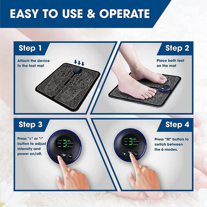 Portable EMS Foot Massager – 6 Modes for Relaxation & Circulation - Infinitygallery.store