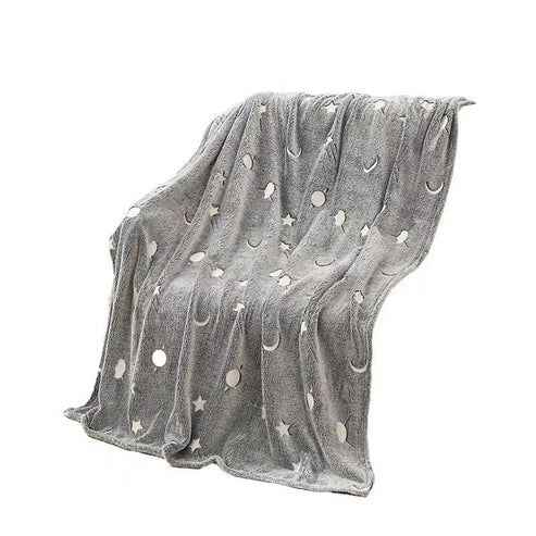 Magic Glow-in-the-Dark Blanket – Stars, Planets & Constellations | Soft, Machine Washable | Infinity Gallery