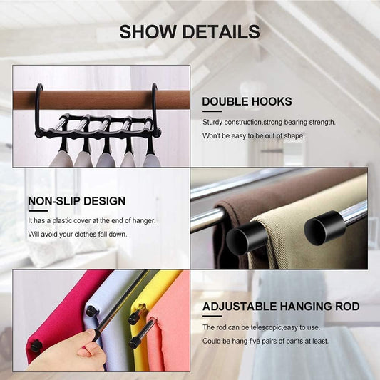 👖 5-in-1 Multifunctional Cloth Hanger – Space-Saving Wardrobe Organizer - Infinitygallery.store