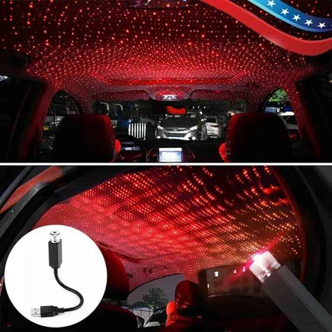 USB Roof Star Projector Light – 3 Light Modes for Car, Room & Party Decor