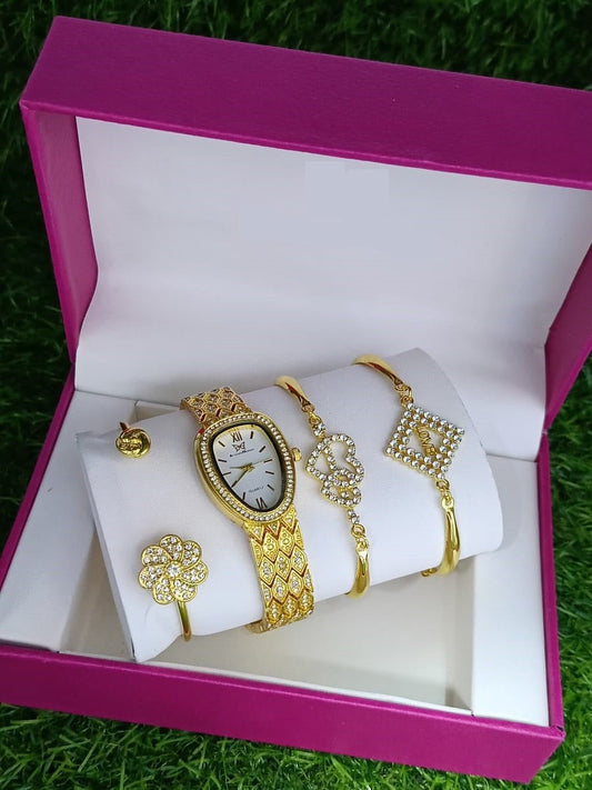 Stellar Style Women’s Watch Set – Elegant Watch with Matching Bracelet - Infinitygallery.store