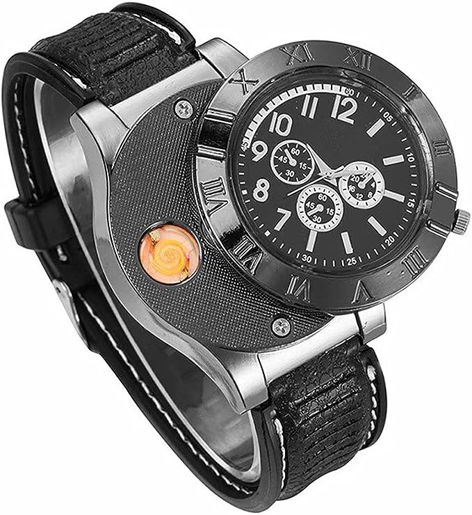 Military USB Lighter Watch for Men – Windproof, Rechargeable & Stylish - Infinitygallery.store
