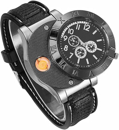 Military USB Lighter Watch for Men – Windproof, Rechargeable & Stylish - Infinitygallery.store
