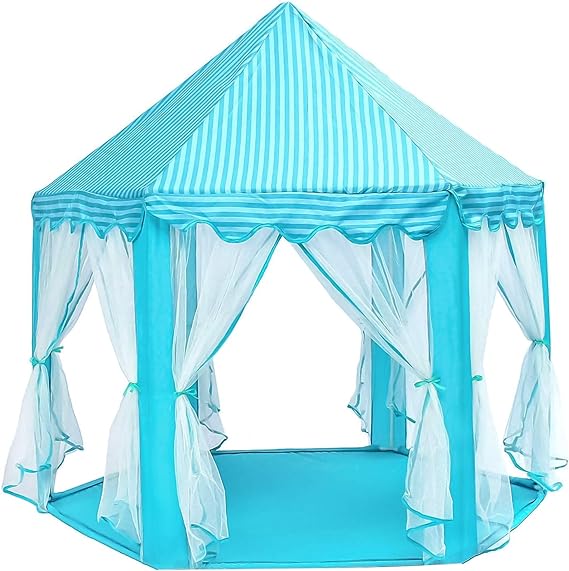 Sutekus Play Kids Tent – Indoor & Outdoor Hexagon Playhouse with Lights - Infinitygallery.store