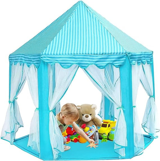 Sutekus Play Kids Tent – Indoor & Outdoor Hexagon Playhouse with Lights - Infinitygallery.store