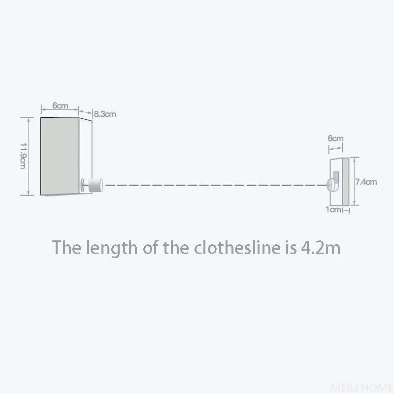 Telescopic Clothesline – Retractable Indoor/Outdoor Drying Rope (13.8ft) - Infinitygallery.store