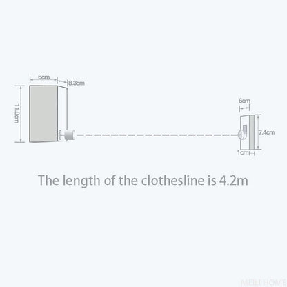 Telescopic Clothesline – Retractable Indoor/Outdoor Drying Rope (13.8ft) - Infinitygallery.store